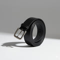 Black plain leather belt men