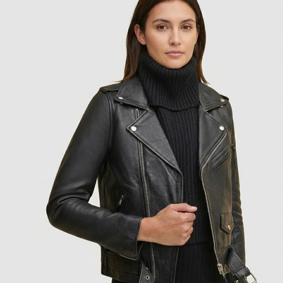 Black full lenght biker