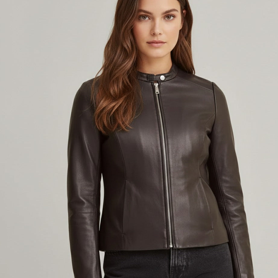 Pure leather women jacket Black