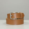 Camel brown plain leather belt 