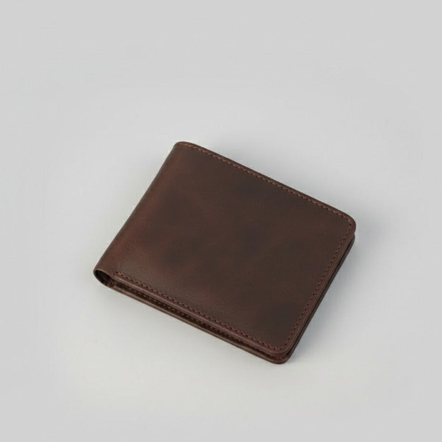 Center flap dark brown wallet 