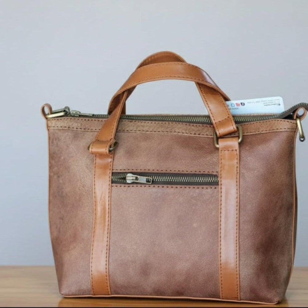 Classic brown cow hide bag 