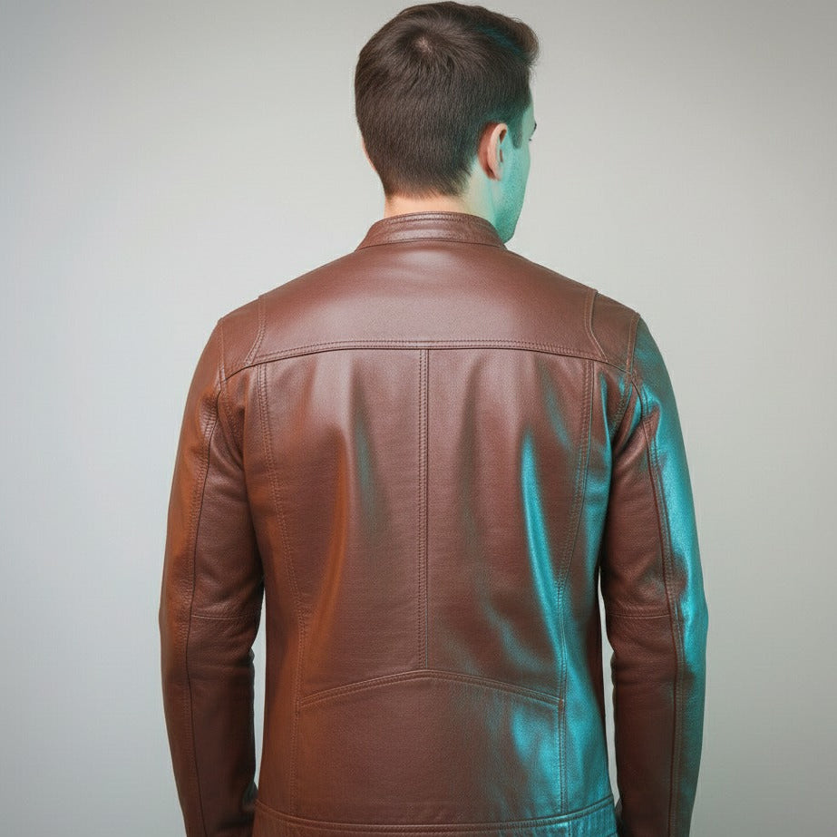 Close-up of YKK zipper detail on 2FZR leather jacket