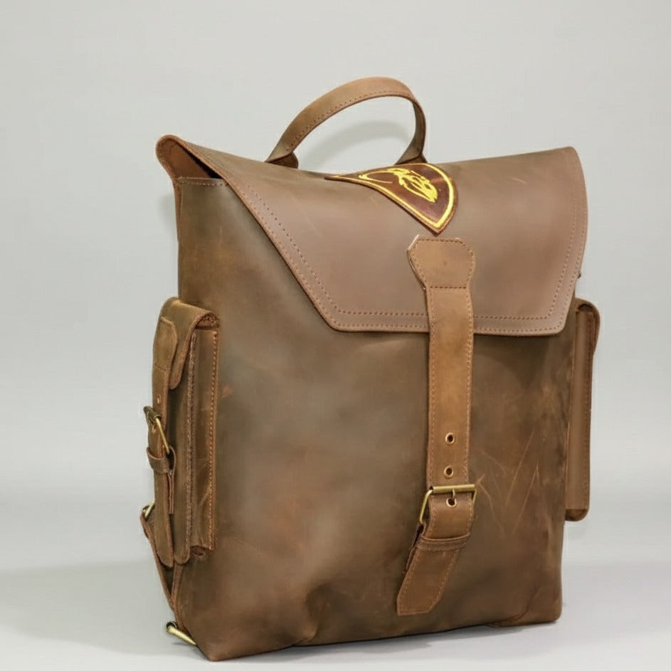 Crazy horse leather smarter bagpack