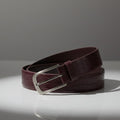 Crocodile texture buffalo leather belt 