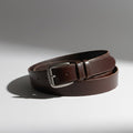 Formal dark brown leather belt 