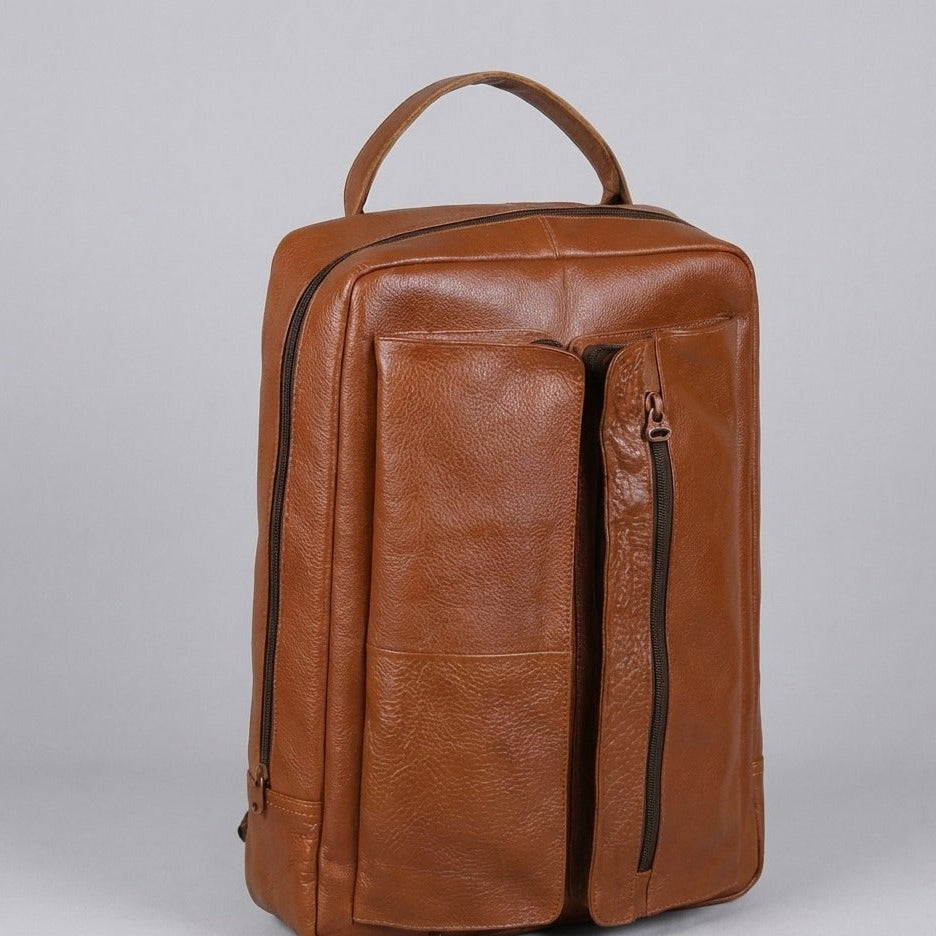 Formal real leather backpack 