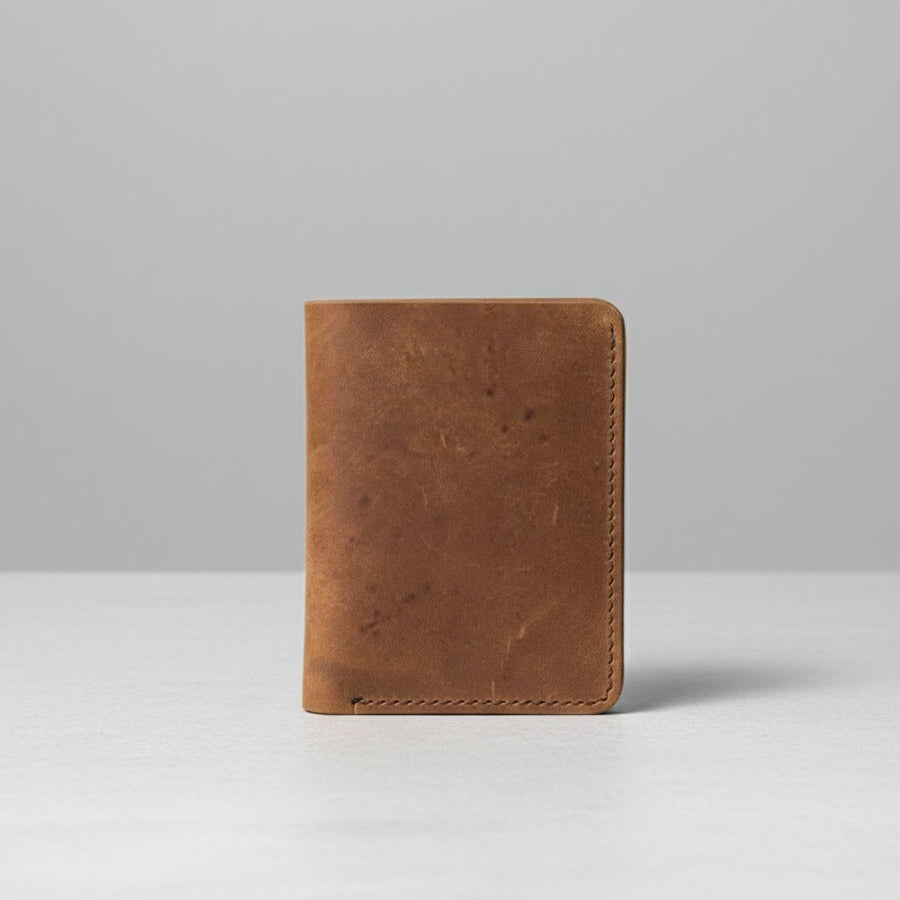 Full‑grain cowhide leather texture card holder
