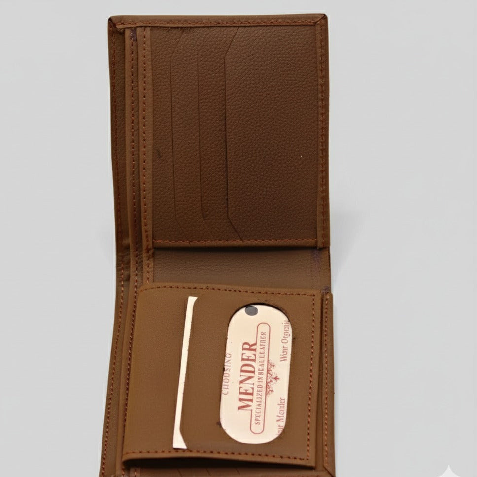 Close‑up of genuine leather wallet texture