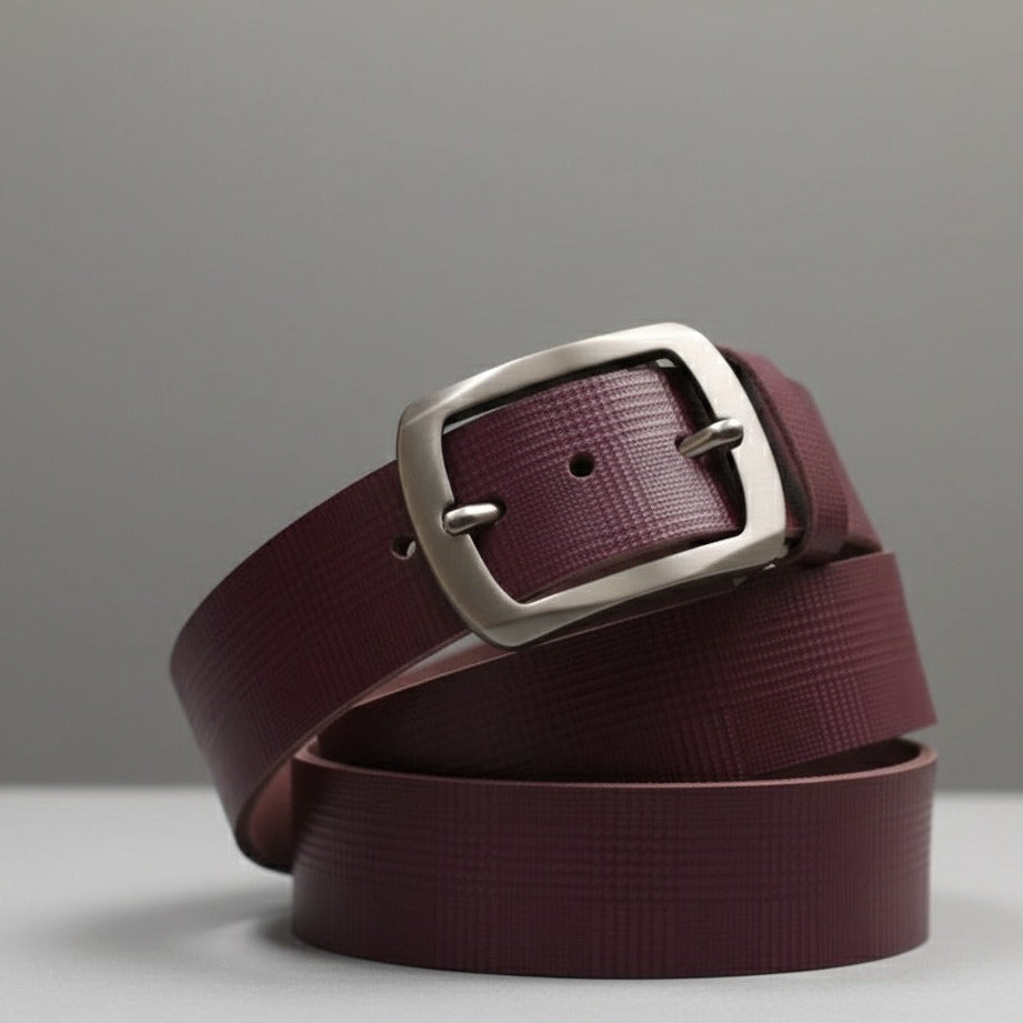 Maroon premium cow leather belt 
