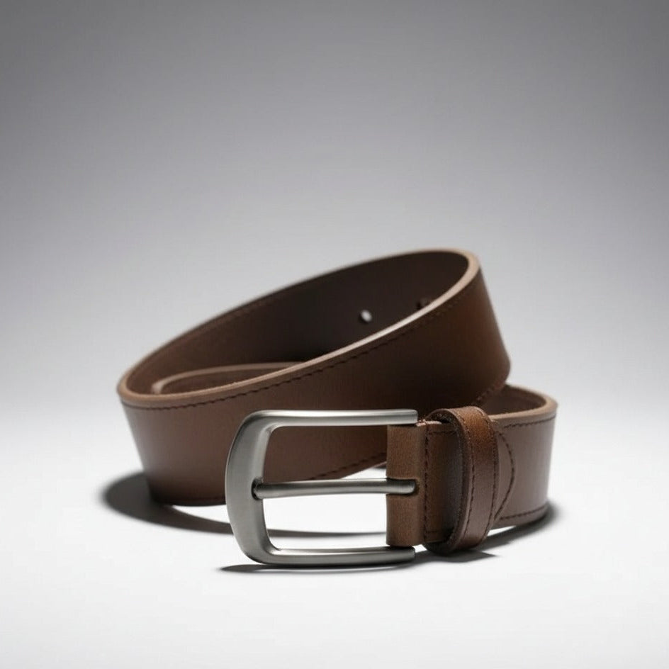 Mocha brown men’s leather belt 