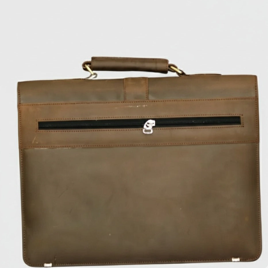 Interior of laptop file bag showing organised compartments