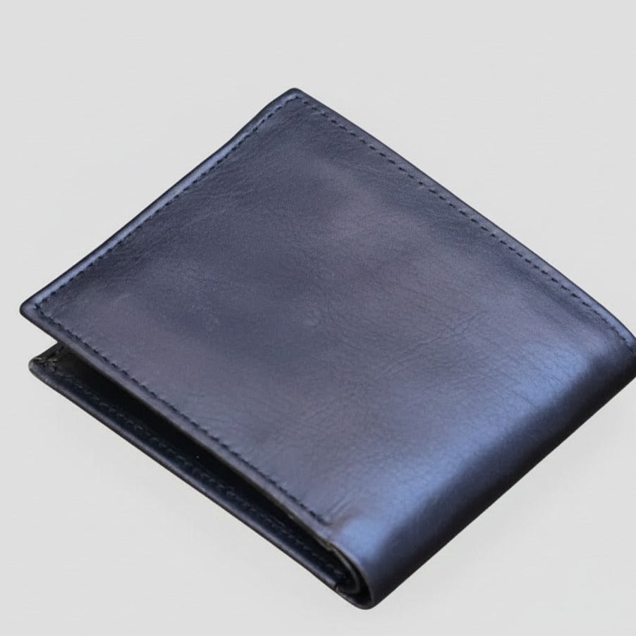 Black leather wallet belt set 