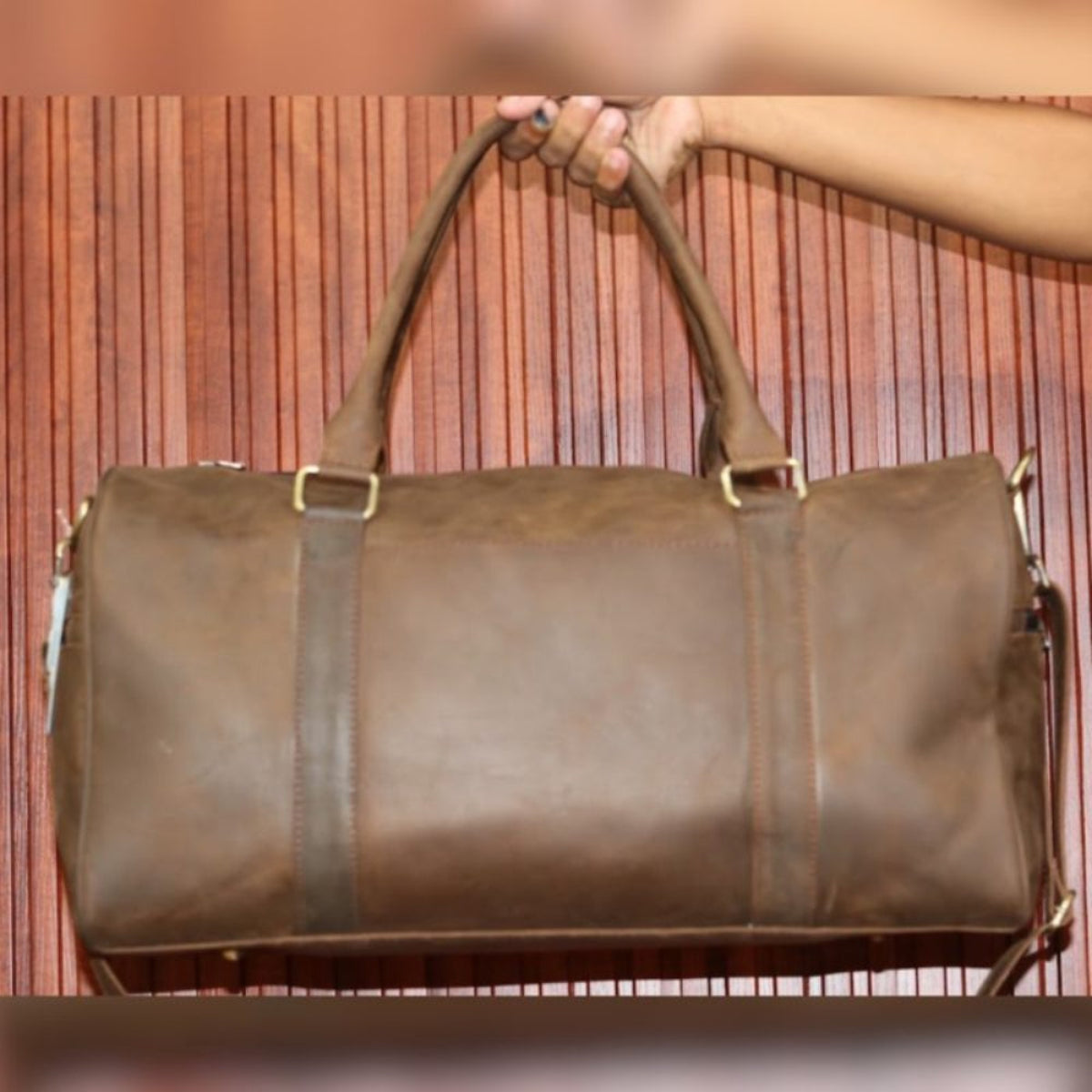 Vintage Brown Crazy Horse Leather Duffle Bag