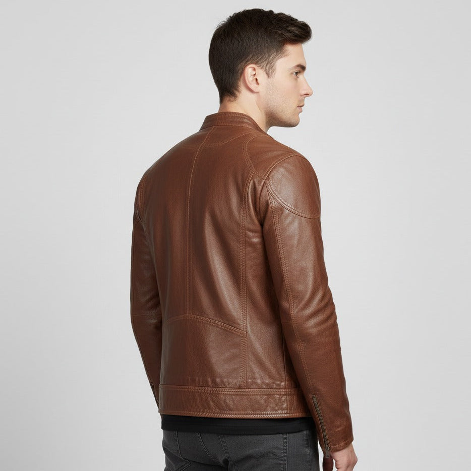 Terry Brown – Sheep Leather Jacket (1737) – Triple Stitched