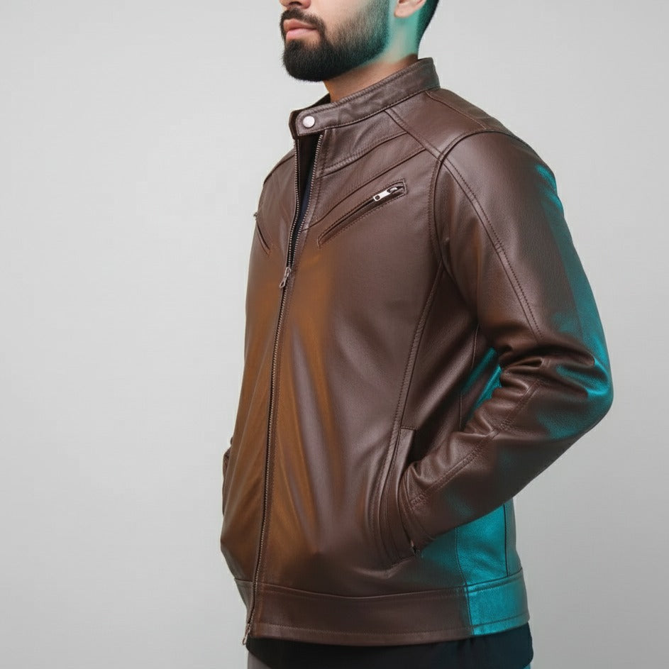 Eagle Terry Brown – Sheep Leather Jacket YKK ZIPPERS